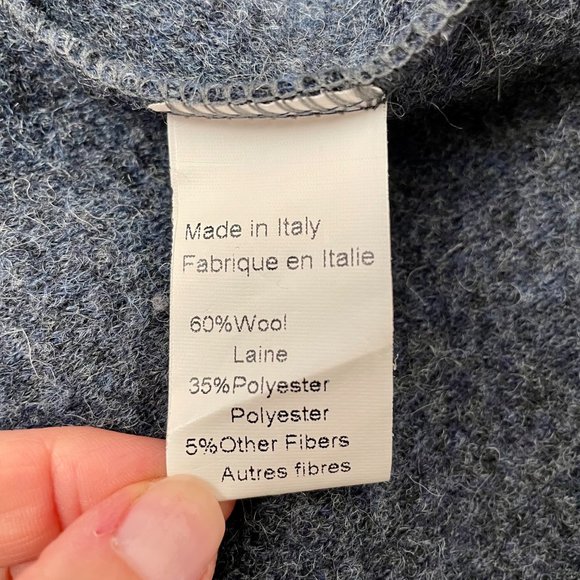 Marisa & Marie Boiled Wool Wrap Jacket With Sweater Sleeves, Italian, Size M - Picture 7 of 8